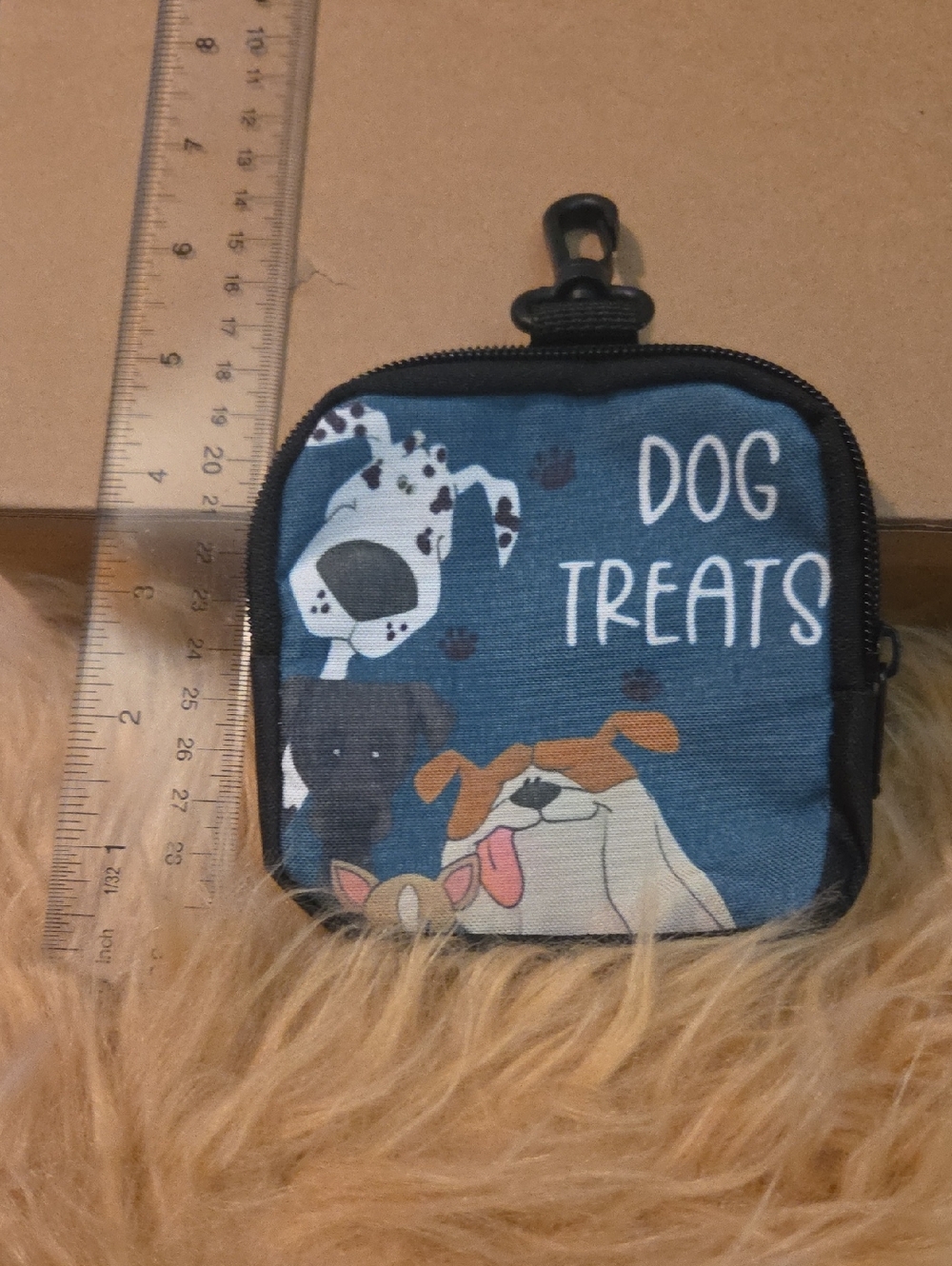 Dog Treats Pouch - Blue Cartoon Dogs Treat Bag NWOT